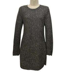 Gap Womens Tunic Sweater Dress Sz Small Gray Alpaca Blend Side Slits Soft Cozy